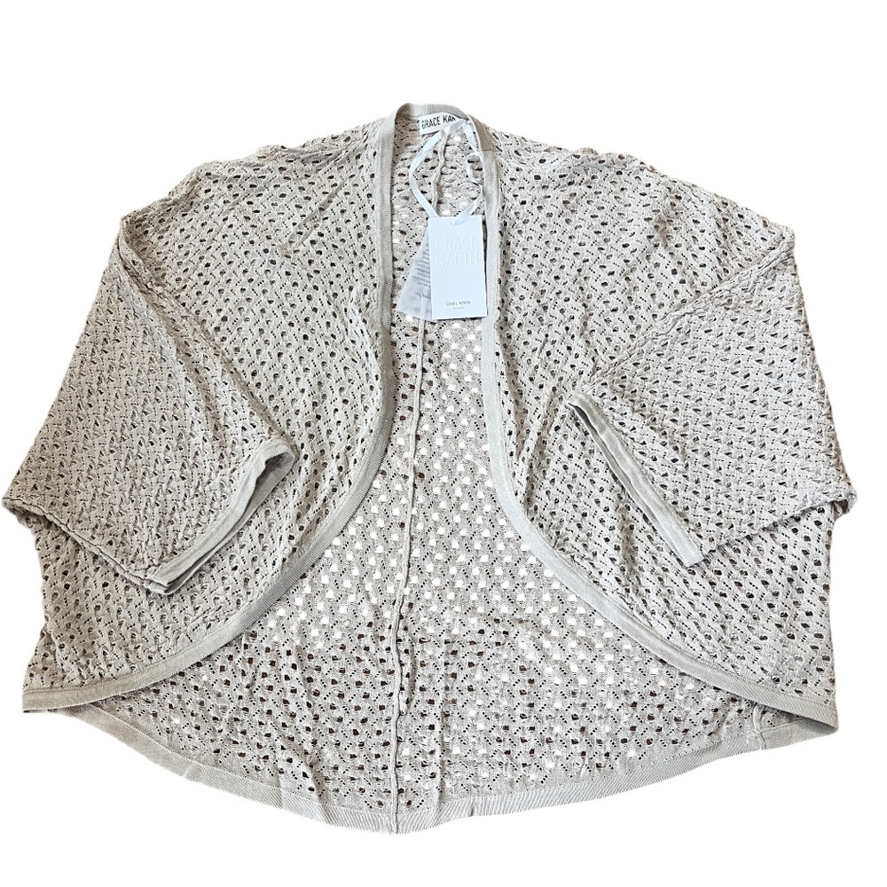 NWT • Grace Karin Open-Knit Tan Sweater